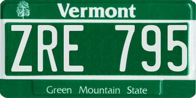 VT license plate ZRE795