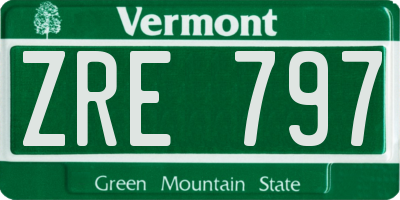 VT license plate ZRE797