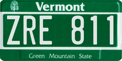 VT license plate ZRE811