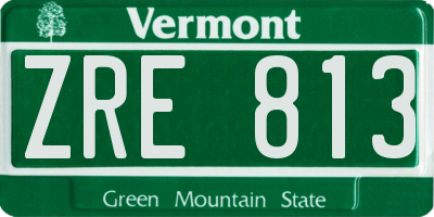 VT license plate ZRE813