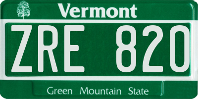 VT license plate ZRE820