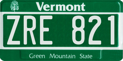 VT license plate ZRE821