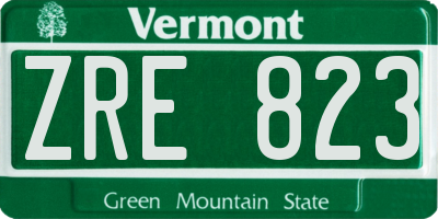 VT license plate ZRE823