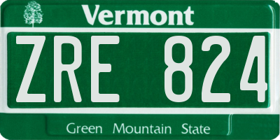VT license plate ZRE824