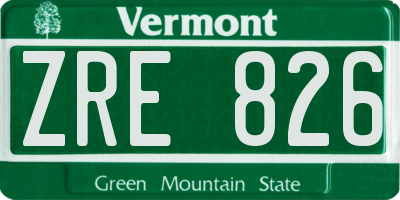 VT license plate ZRE826