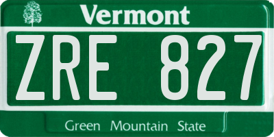VT license plate ZRE827