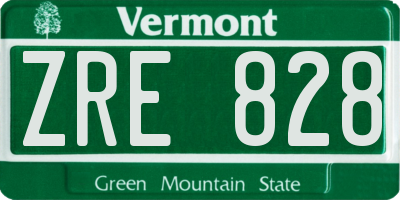 VT license plate ZRE828