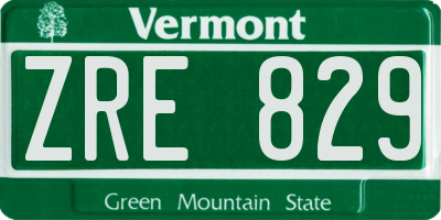 VT license plate ZRE829