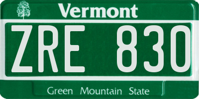 VT license plate ZRE830