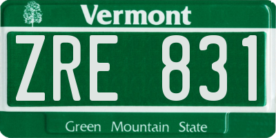 VT license plate ZRE831