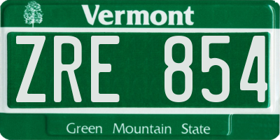VT license plate ZRE854