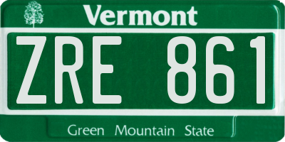 VT license plate ZRE861