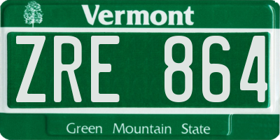 VT license plate ZRE864