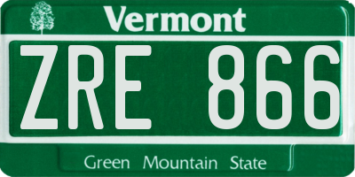 VT license plate ZRE866