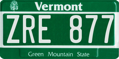 VT license plate ZRE877