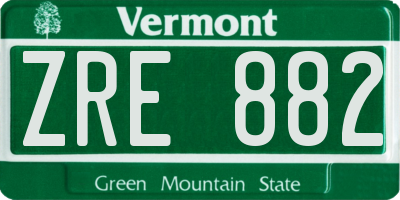 VT license plate ZRE882