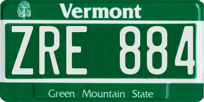 VT license plate ZRE884