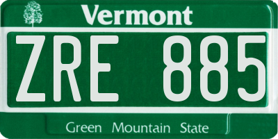 VT license plate ZRE885