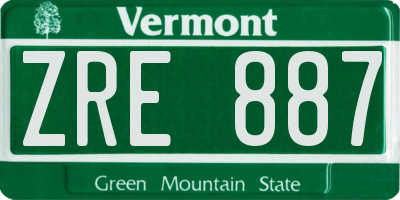 VT license plate ZRE887