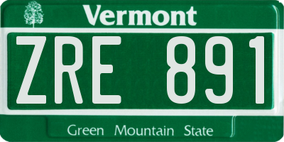 VT license plate ZRE891