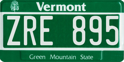 VT license plate ZRE895
