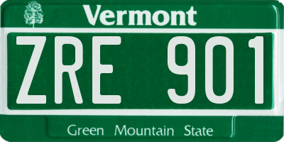 VT license plate ZRE901