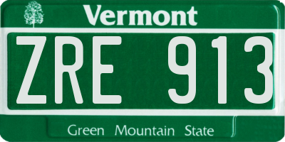 VT license plate ZRE913