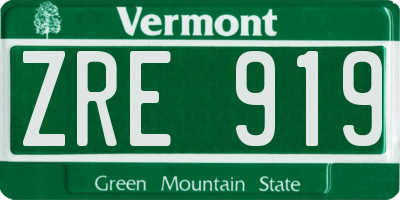 VT license plate ZRE919