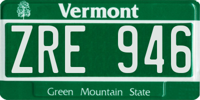 VT license plate ZRE946