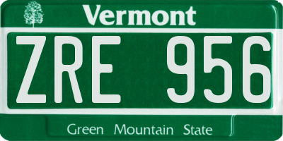 VT license plate ZRE956