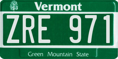 VT license plate ZRE971