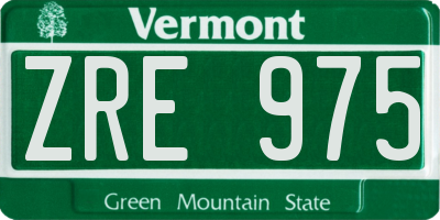 VT license plate ZRE975