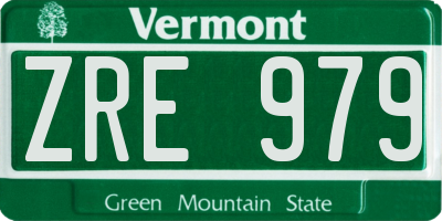 VT license plate ZRE979