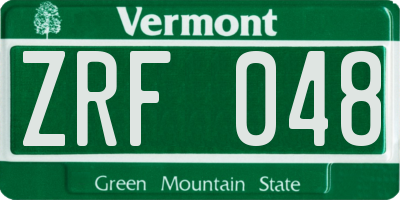 VT license plate ZRF048