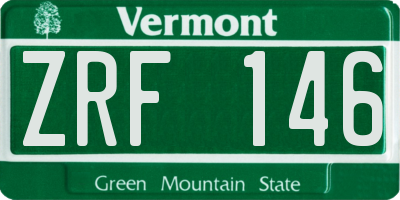 VT license plate ZRF146