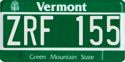 VT license plate ZRF155