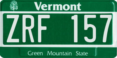 VT license plate ZRF157