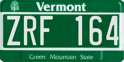VT license plate ZRF164