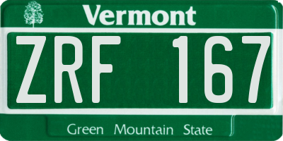 VT license plate ZRF167
