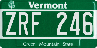 VT license plate ZRF246