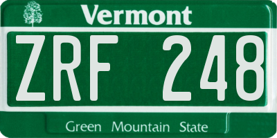 VT license plate ZRF248