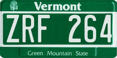 VT license plate ZRF264