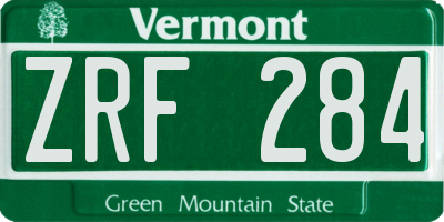VT license plate ZRF284