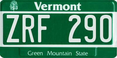 VT license plate ZRF290