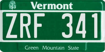 VT license plate ZRF341