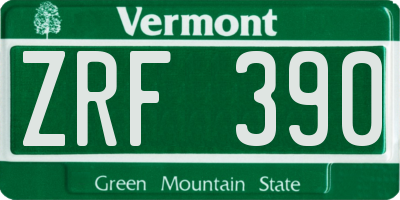 VT license plate ZRF390