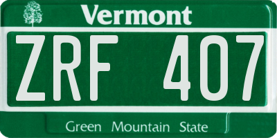 VT license plate ZRF407