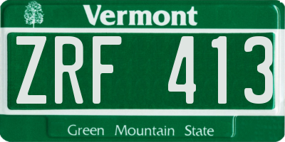 VT license plate ZRF413