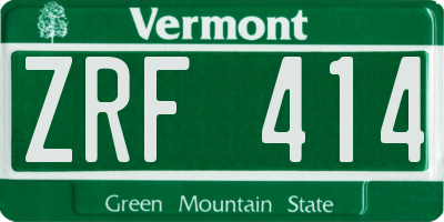 VT license plate ZRF414