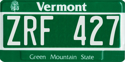 VT license plate ZRF427
